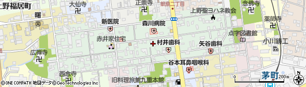 三重県伊賀市上野忍町周辺の地図