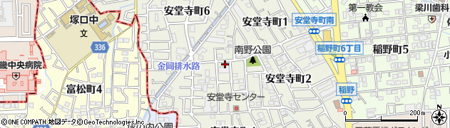 兵庫県伊丹市安堂寺町周辺の地図