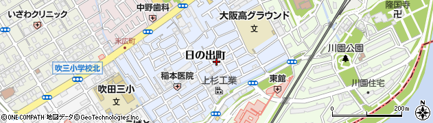 大阪府吹田市日の出町周辺の地図