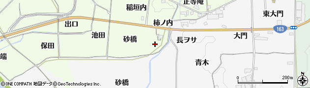 京都府木津川市加茂町例幣柿ノ内周辺の地図