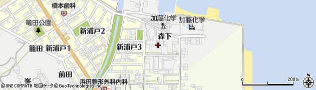 愛知県美浜町（知多郡）浦戸（森下）周辺の地図