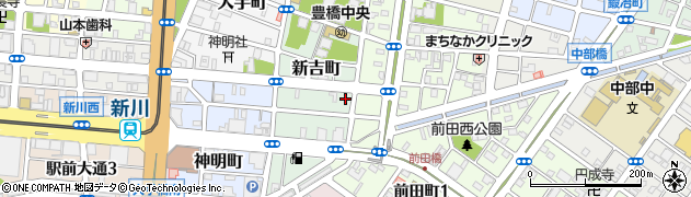 愛知県豊橋市新吉町34周辺の地図