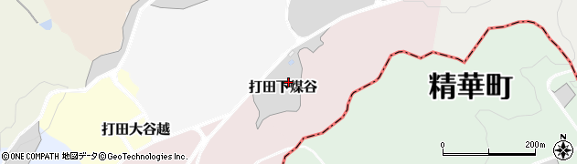 京都府京田辺市打田下煤谷周辺の地図