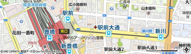 豊橋市役所　駅前大通公共駐車場第二駐車場周辺の地図