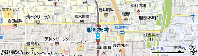 服部天神駅周辺の地図