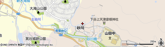 兵庫県神戸市北区山田町下谷上砂川12周辺の地図