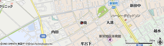 愛知県豊橋市新栄町（汐焼）周辺の地図