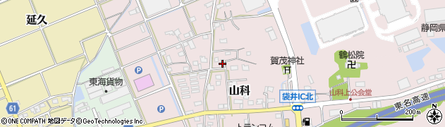 静岡県袋井市山科周辺の地図
