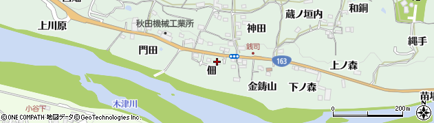 京都府木津川市加茂町銭司（佃）周辺の地図