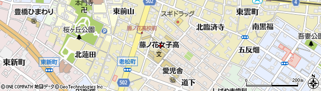 藤ノ花女子高等学校周辺の地図