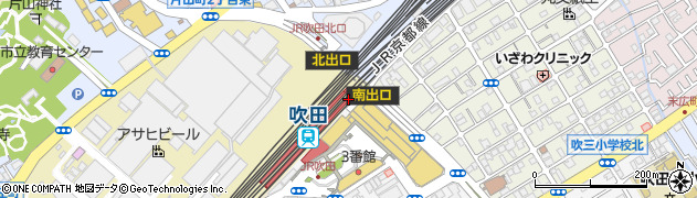 セブンイレブンハートインＪＲ吹田駅東改札口店周辺の地図
