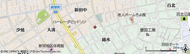 愛知県豊橋市新栄町新田中76周辺の地図