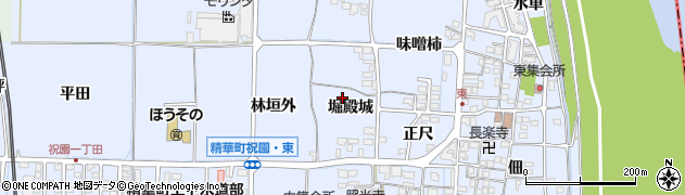 京都府相楽郡精華町祝園周辺の地図