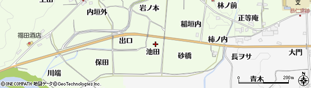 京都府木津川市加茂町西（池田）周辺の地図