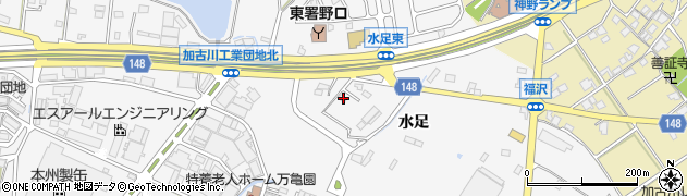 兵庫県加古川市野口町水足2021周辺の地図