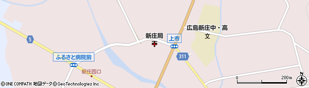 新庄郵便局周辺の地図