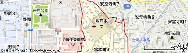 尼崎市立塚口中学校周辺の地図
