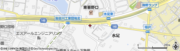 兵庫県加古川市野口町水足2045周辺の地図