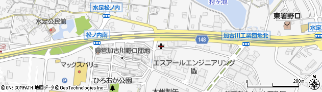 兵庫県加古川市野口町水足187周辺の地図