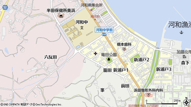 〒470-2411 愛知県知多郡美浜町新浦戸の地図