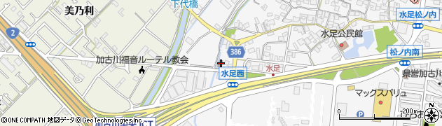 兵庫県加古川市野口町水足807周辺の地図