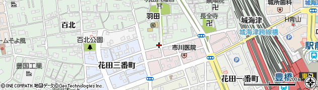 愛知県豊橋市花田町百北70周辺の地図