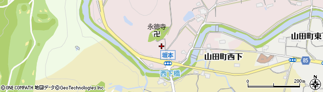 兵庫県神戸市北区山田町坂本（文垣）周辺の地図