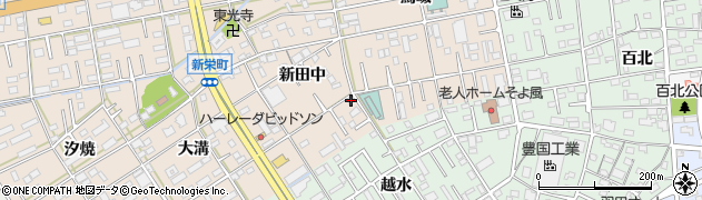 愛知県豊橋市新栄町新田中74周辺の地図