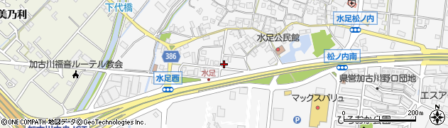 兵庫県加古川市野口町水足713周辺の地図