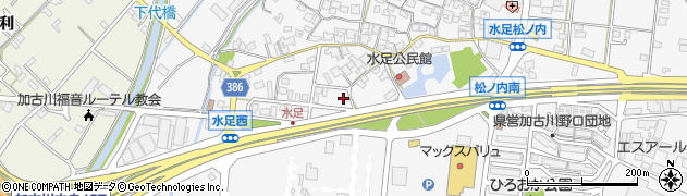 兵庫県加古川市野口町水足674周辺の地図
