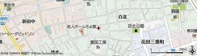 愛知県豊橋市花田町百北203周辺の地図