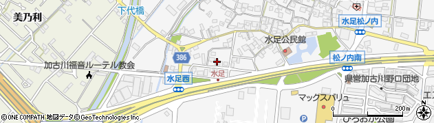 兵庫県加古川市野口町水足709周辺の地図