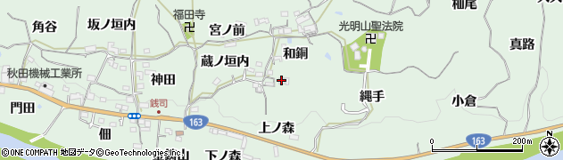 京都府木津川市加茂町銭司（上ノ森）周辺の地図