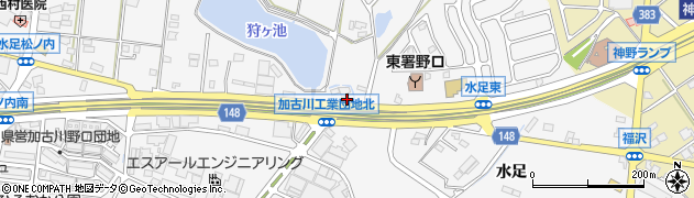 兵庫県加古川市野口町水足2051周辺の地図