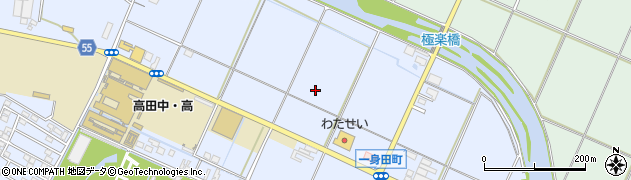 三重県津市一身田町周辺の地図