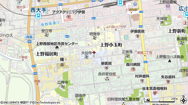 〒518-0857 三重県伊賀市上野三之西町の地図
