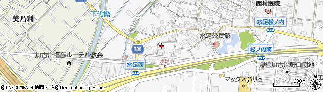 兵庫県加古川市野口町水足707周辺の地図
