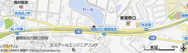 兵庫県加古川市野口町水足1963周辺の地図