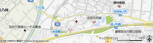 兵庫県加古川市野口町水足684周辺の地図