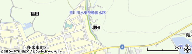 愛知県豊橋市多米町（北田）周辺の地図