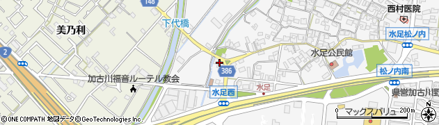 兵庫県加古川市野口町水足700周辺の地図