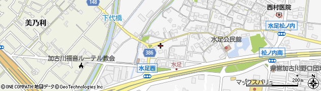 兵庫県加古川市野口町水足691周辺の地図