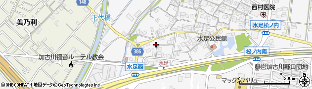兵庫県加古川市野口町水足689周辺の地図