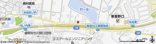 兵庫県加古川市野口町水足1956周辺の地図