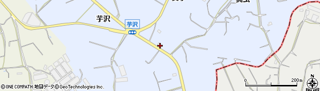 愛知県美浜町（知多郡）奥田（芋沢）周辺の地図