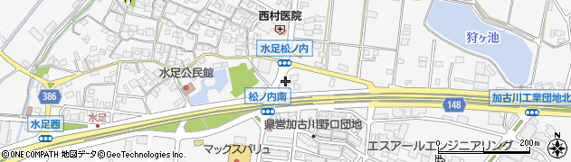 兵庫県加古川市野口町水足242周辺の地図