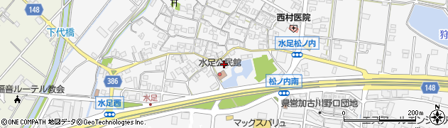 兵庫県加古川市野口町水足1192周辺の地図