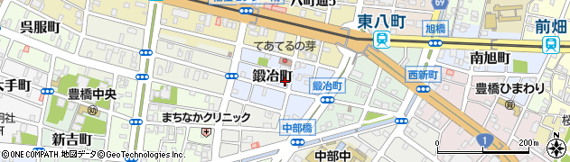 愛知県豊橋市鍛冶町周辺の地図