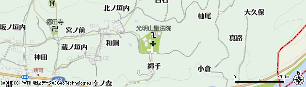 京都府木津川市加茂町銭司（美ノ畑）周辺の地図