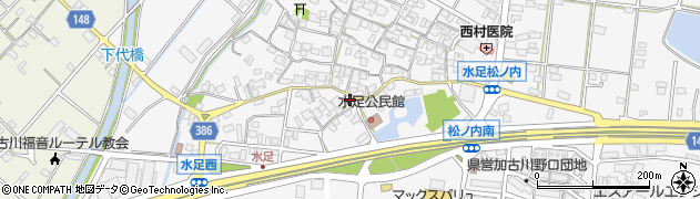兵庫県加古川市野口町水足1176周辺の地図